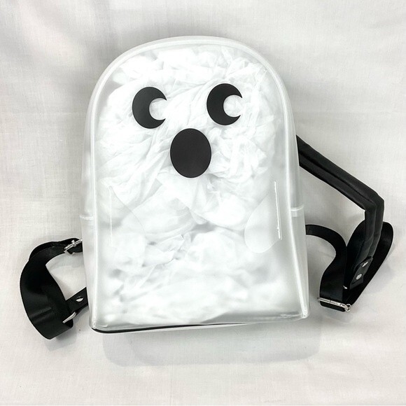 Clear Ghost Backpack Mad Engine TikTok Viral Halloween Fall NWT HTF - Picture 1 of 5